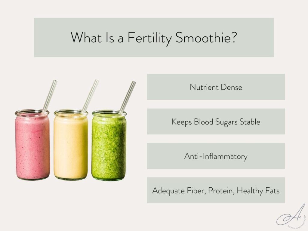 infographic on what is a fertility smoothie.