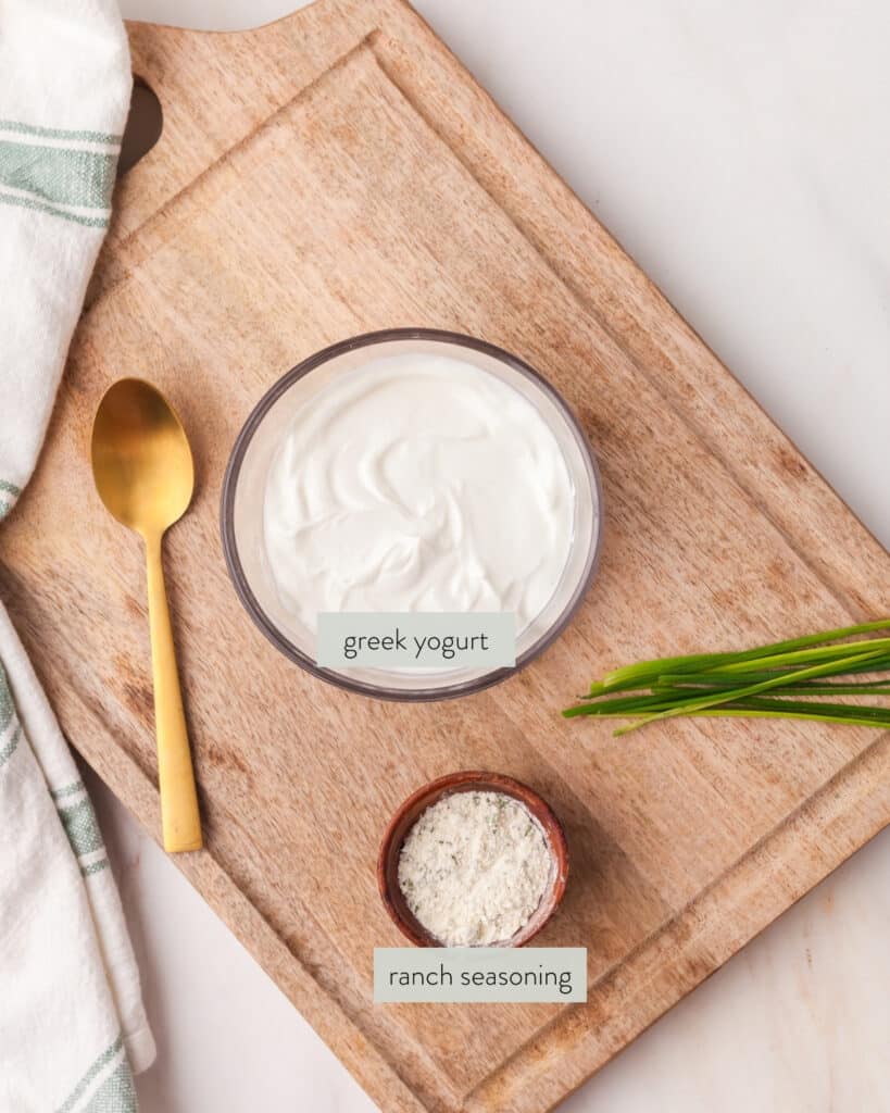 ingredients needed to make 2-ingredient ranch dip.