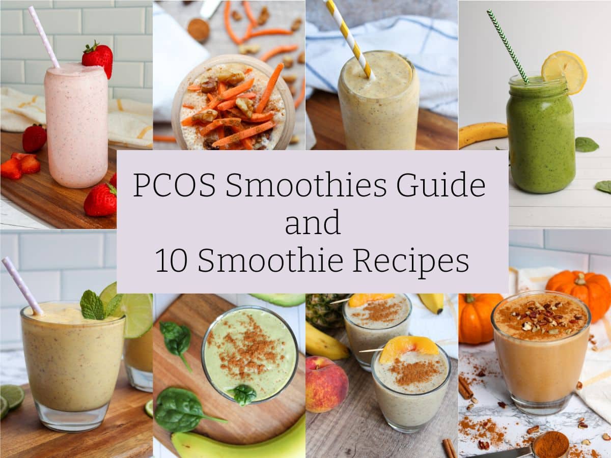 infographic including photos of the smoothies to be discussed in this article.