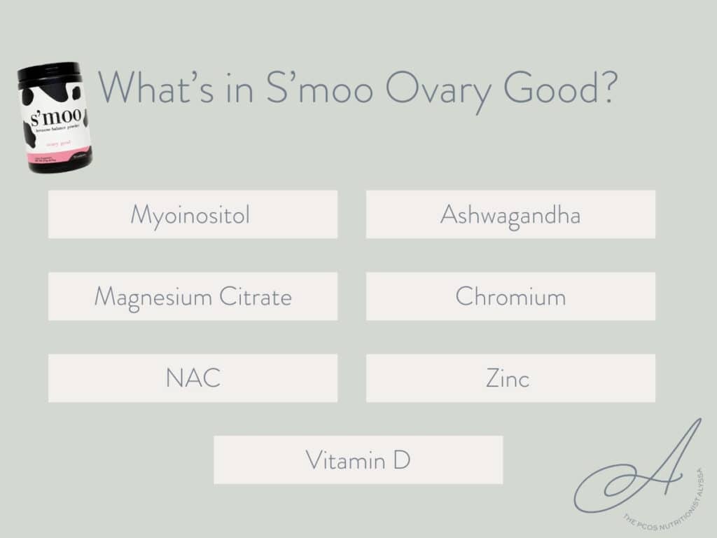 infographic showing ingredients in S'moo Ovary Good.