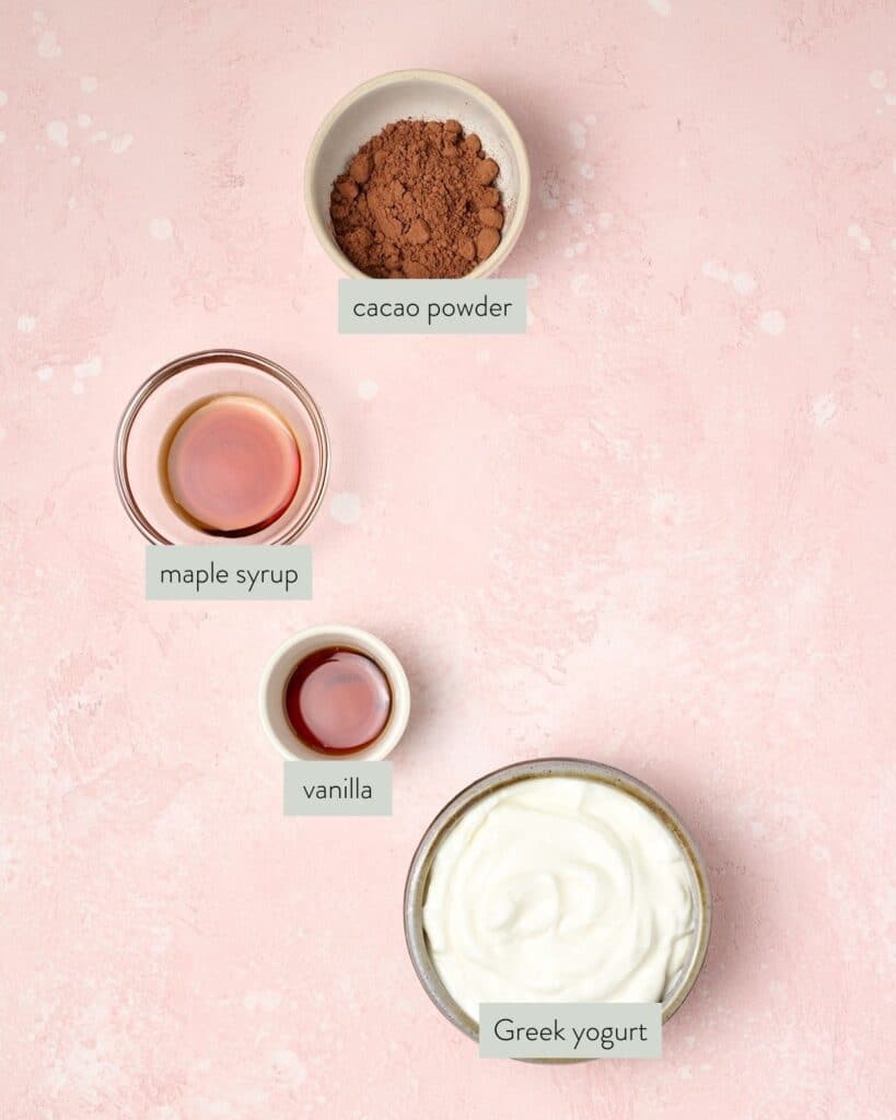 ingredients to make a healthy brownie batter dip.