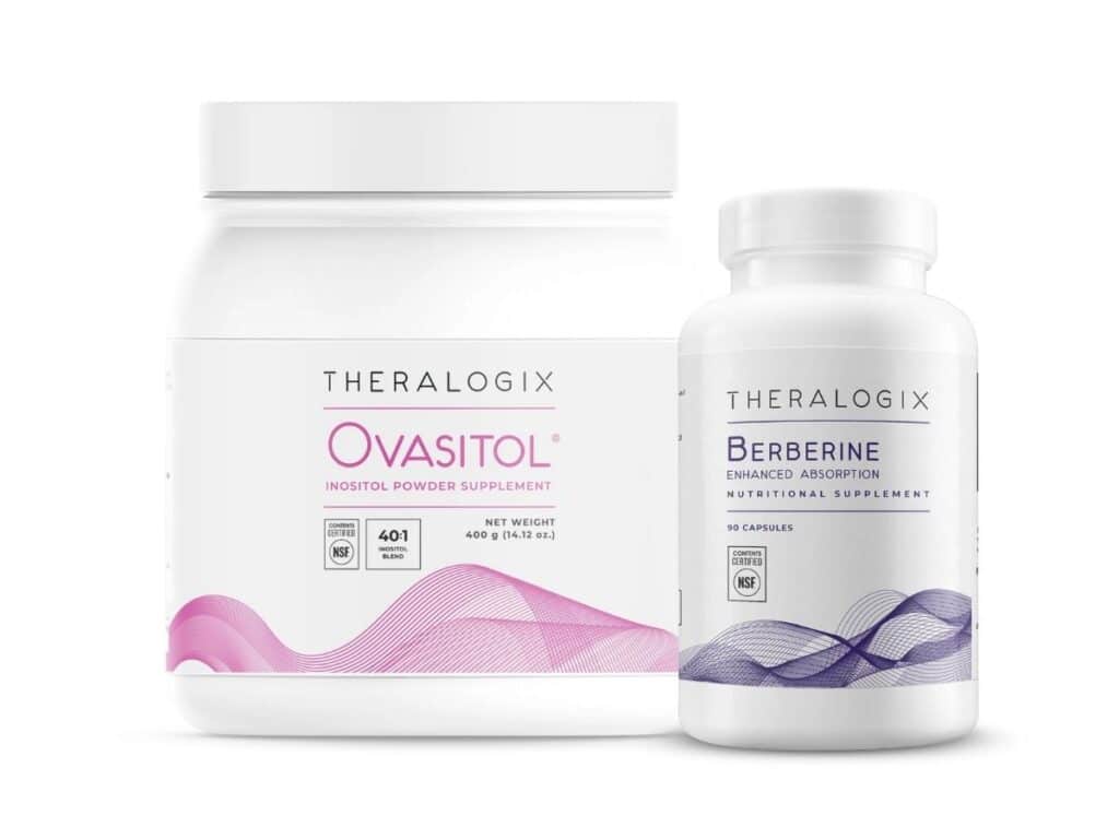 ovasitol inositol supplement and berberine supplement side by side.