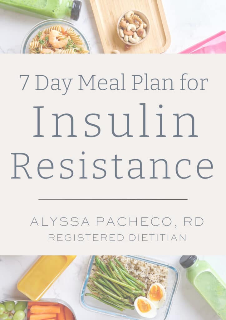 infographic front cover of 7 day insulin resistance diet plan.