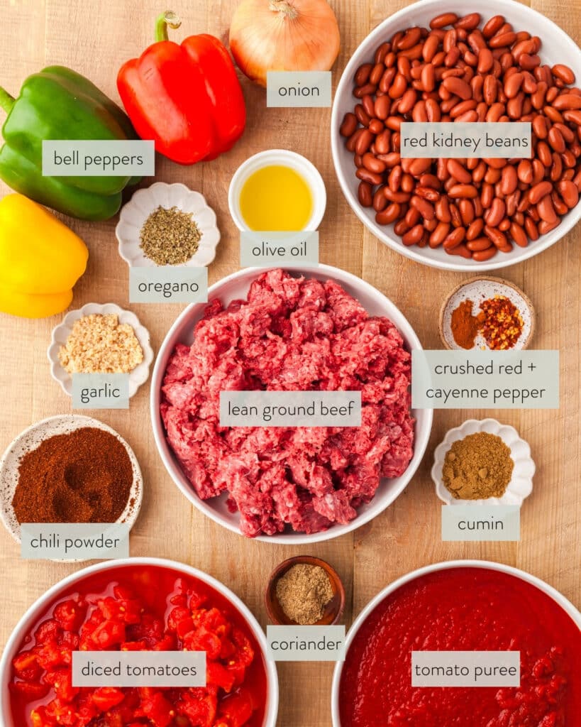ingredients needed to make beef chili that's pcos friendly.
