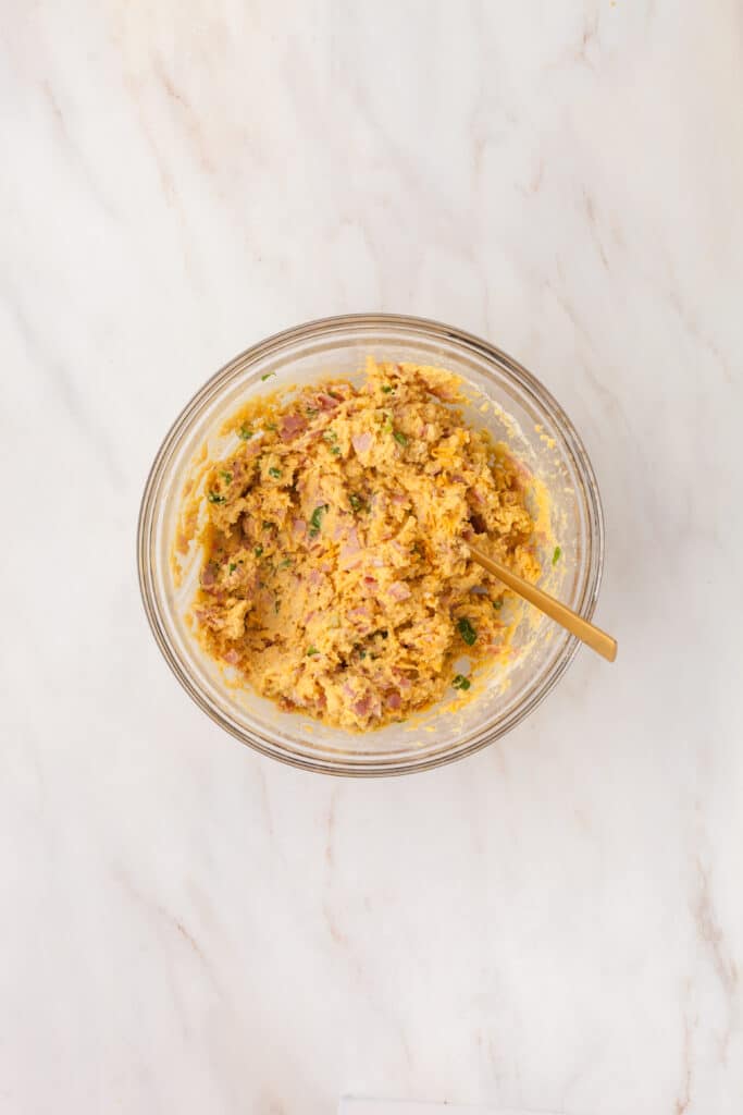 process shots of how to make protein biscuits.