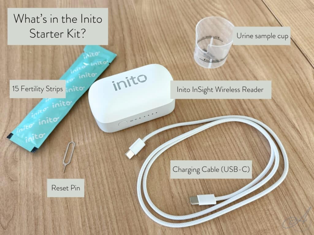 components of what's included in the new inito insight wireless reader starter kit.