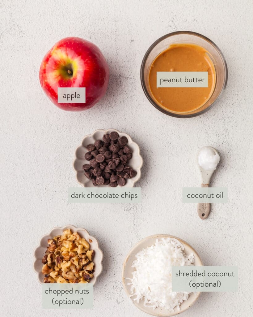 ingredients needed to make apple nachos recipe.