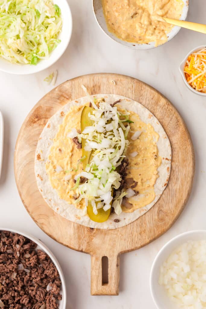 open big mac wrap process shot.