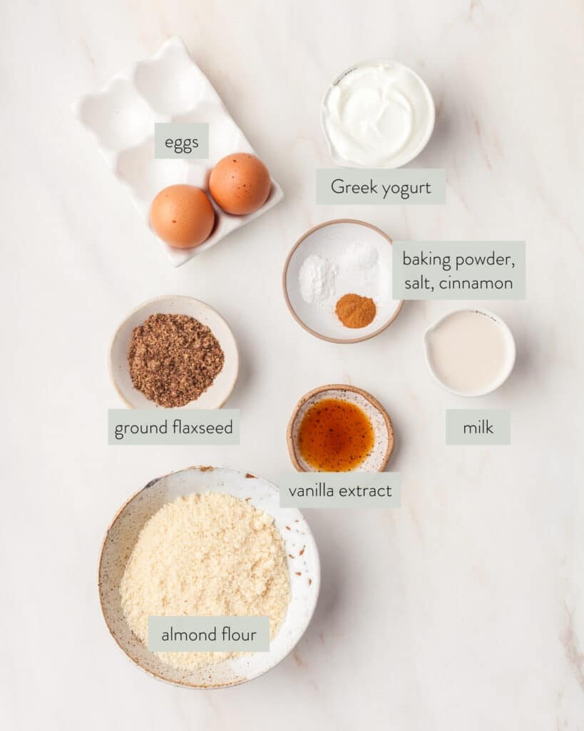 ingredients to make a pcos friendly pancake recipe.