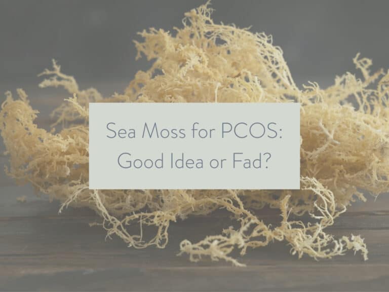 irish sea moss with text overlay: sea moss for pcos: good idea or fad?