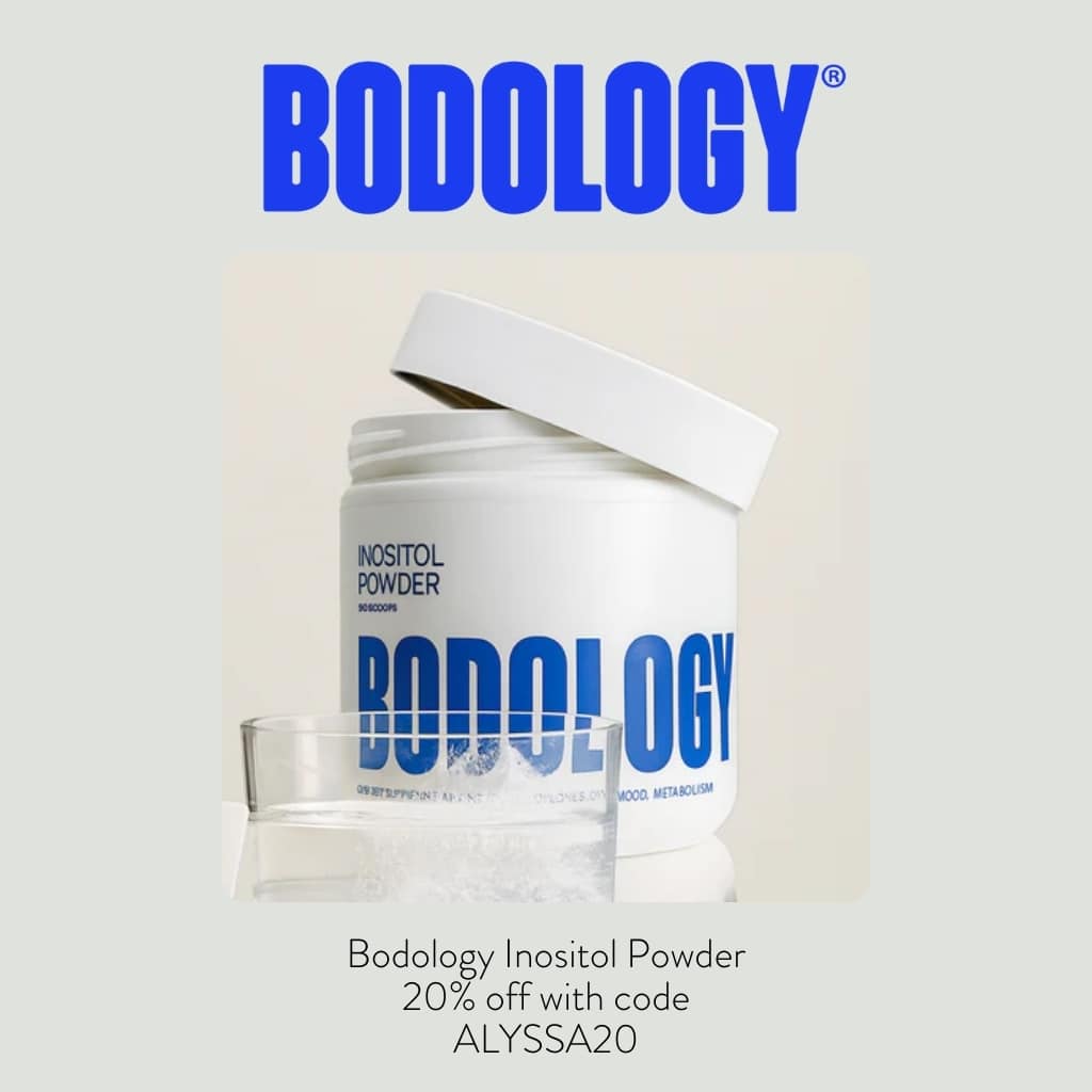 bodology inositol powder canister with info text.
