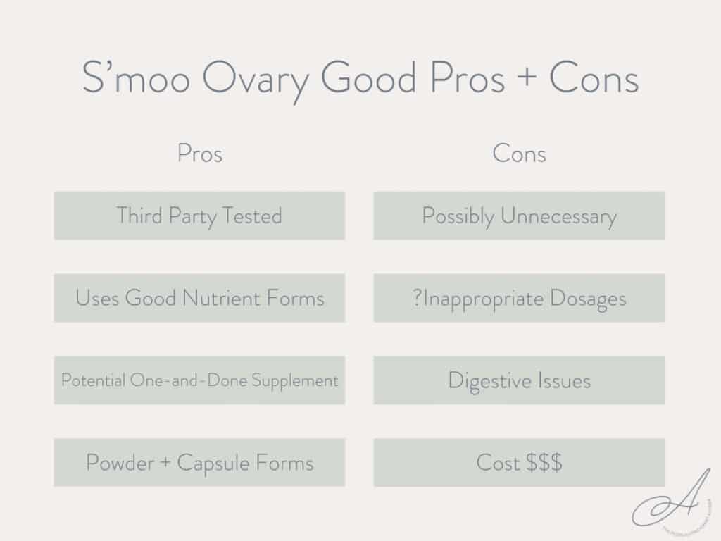 infographic on s'moo ovary good pros and cons.
