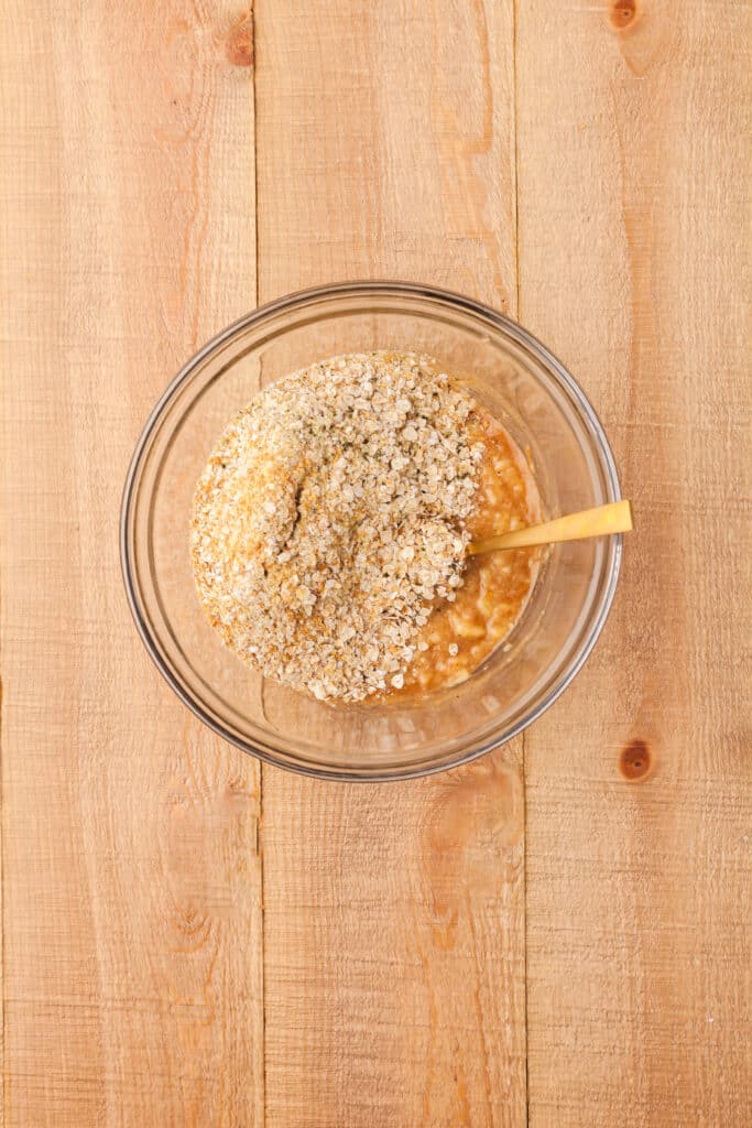 process shots of making homemade pcos granola bars.