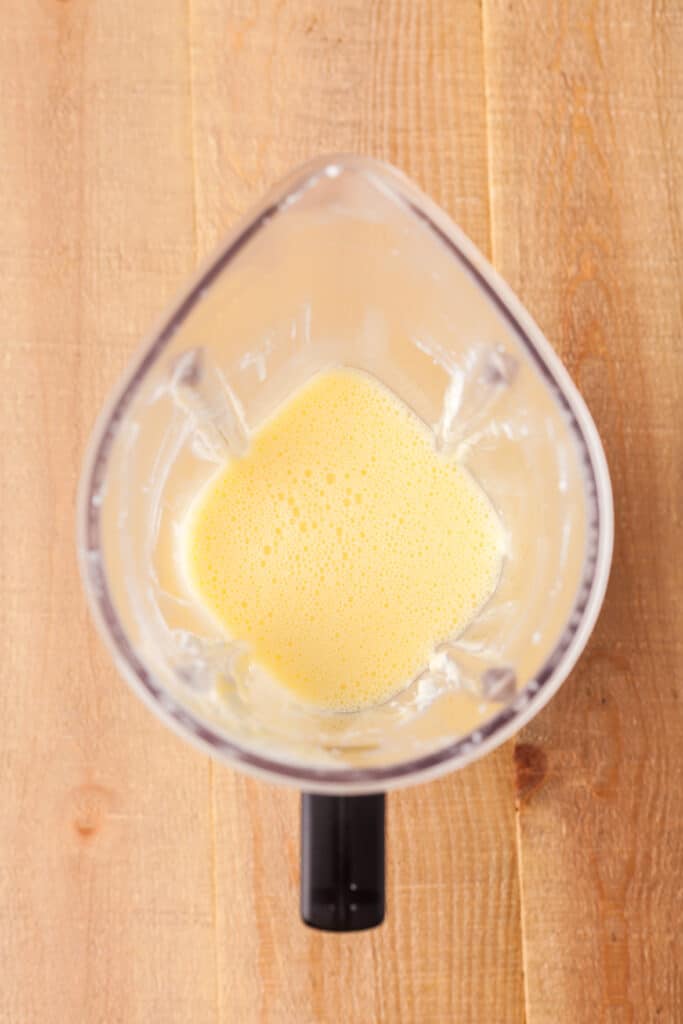 egg mixture in a blender.