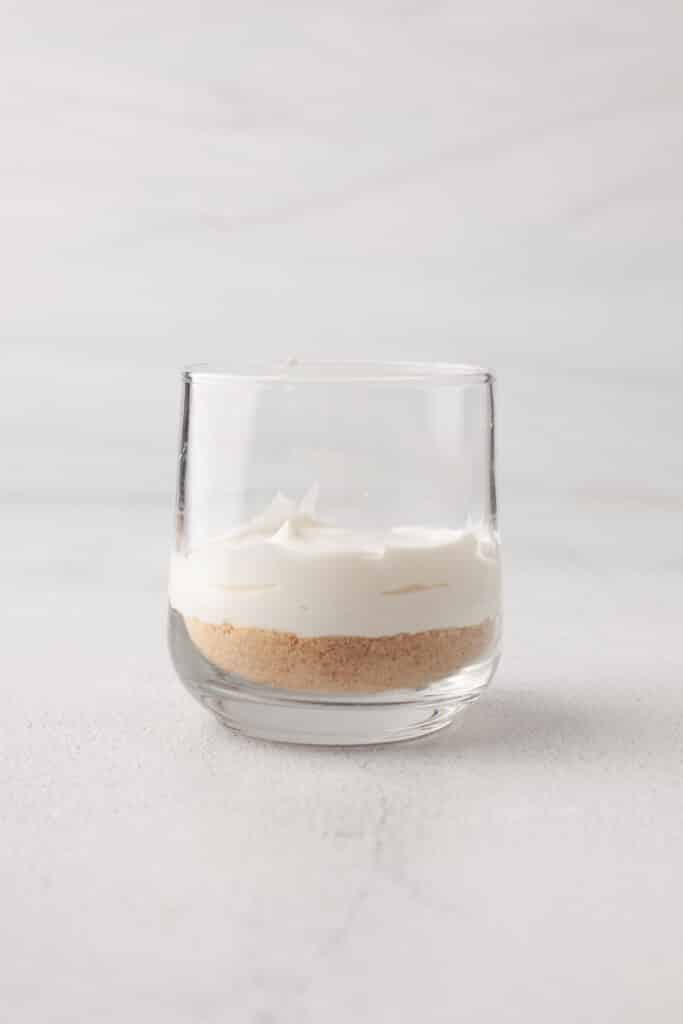 process shot of making protein cheesecake cups.
